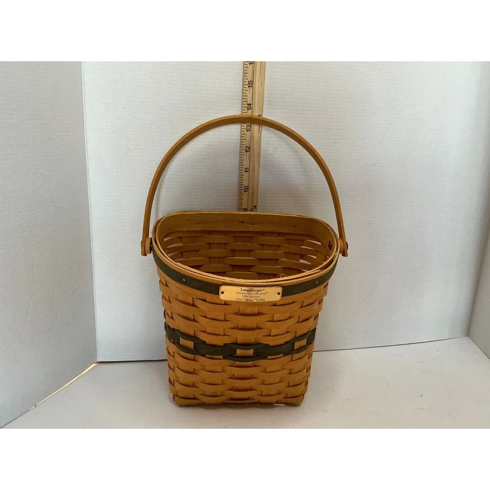 Longaberger Vintage‎ 1998 Christmas Collection Glad Tidings Basket Green Trim
